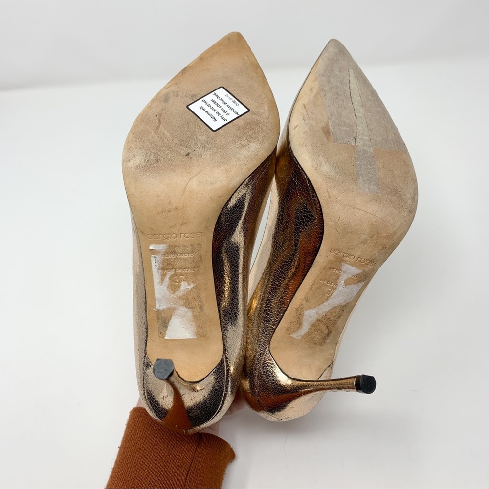 Sergio Rossi Godiva Pump Textured Rose Gold - Picture 9 of 10